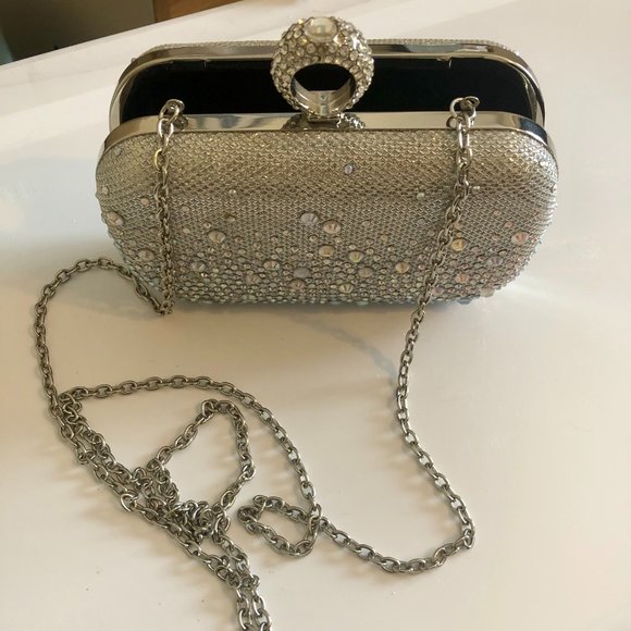 Charming Charlie RSVP Silver Ring Clutch - Picture 2 of 3